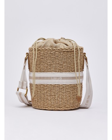 Sac seau LIU JO en paille avec logo jacquard LIU JO - 2