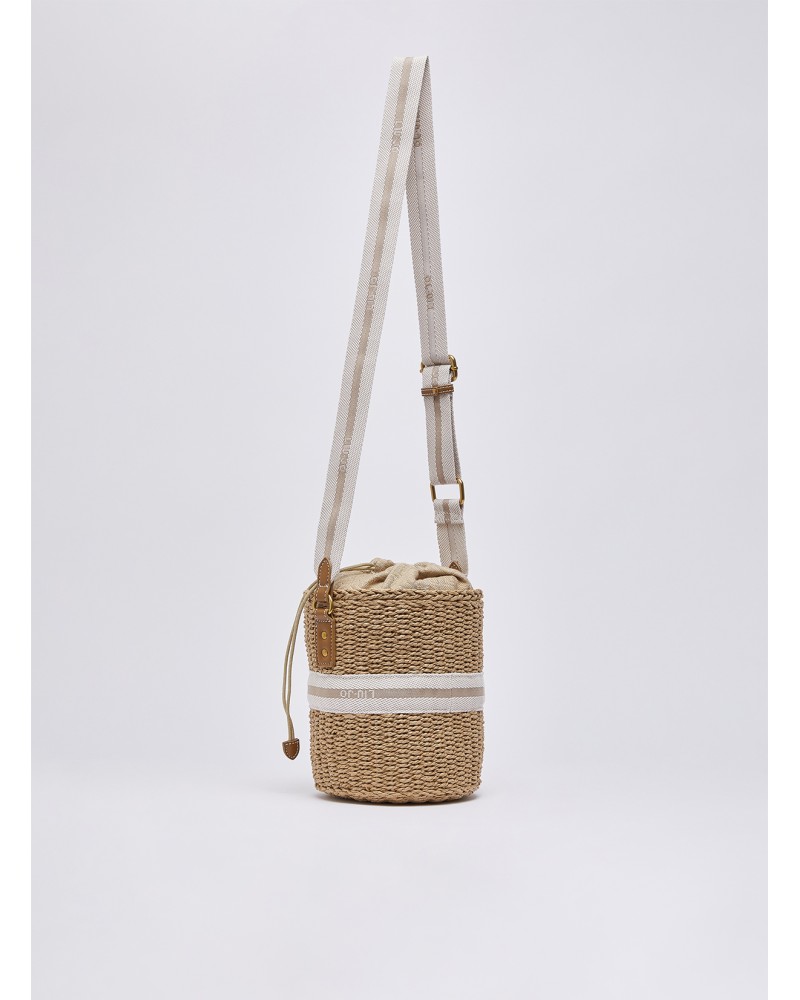 Sac seau LIU JO en paille avec logo jacquard LIU JO - 3
