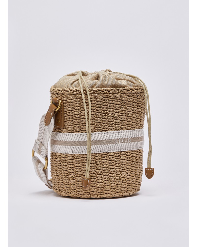 Sac seau LIU JO en paille avec logo jacquard LIU JO - 4