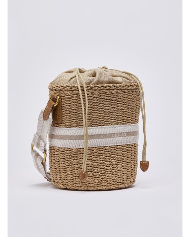 Sac seau LIU JO en paille avec logo jacquard LIU JO - 4