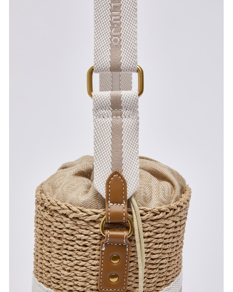 Sac seau LIU JO en paille avec logo jacquard LIU JO - 5
