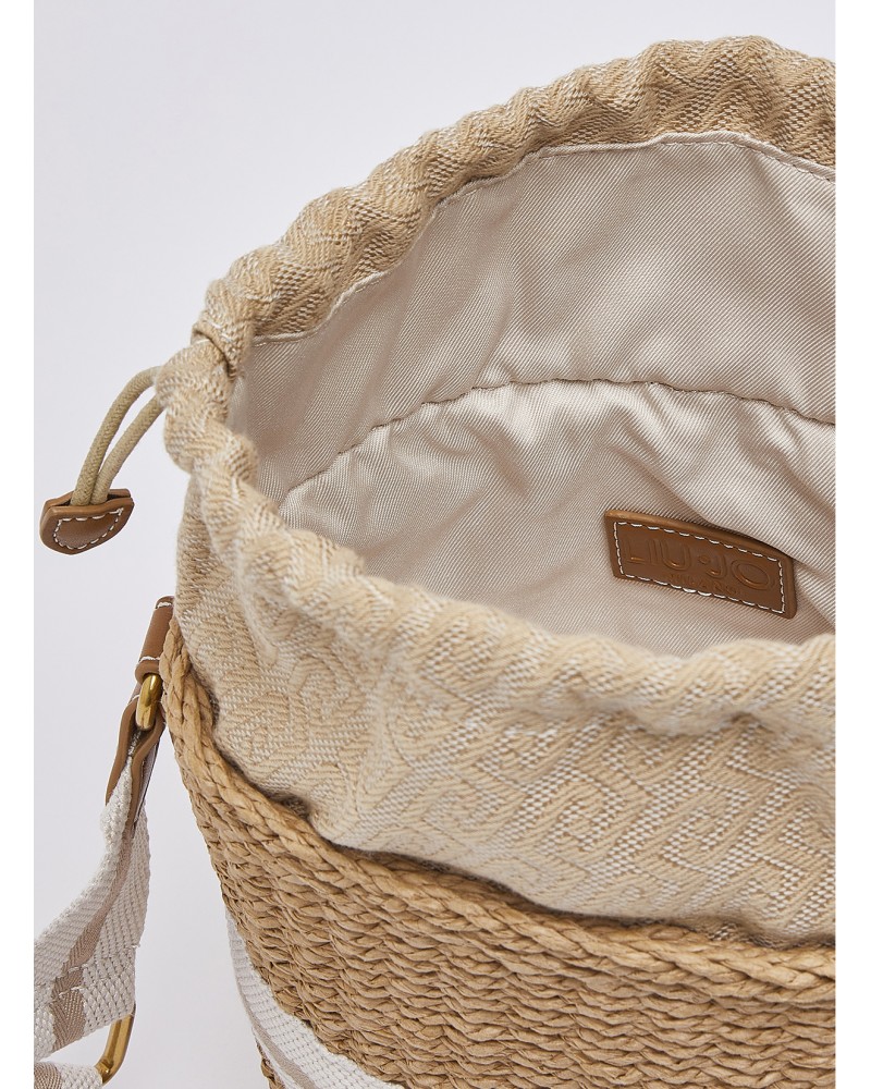 Sac seau LIU JO en paille avec logo jacquard LIU JO - 6