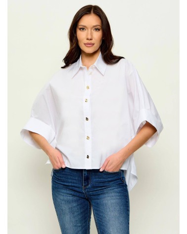 Chemise oversize popeline LIU JO coton avec boutons dorés LIU JO - 1