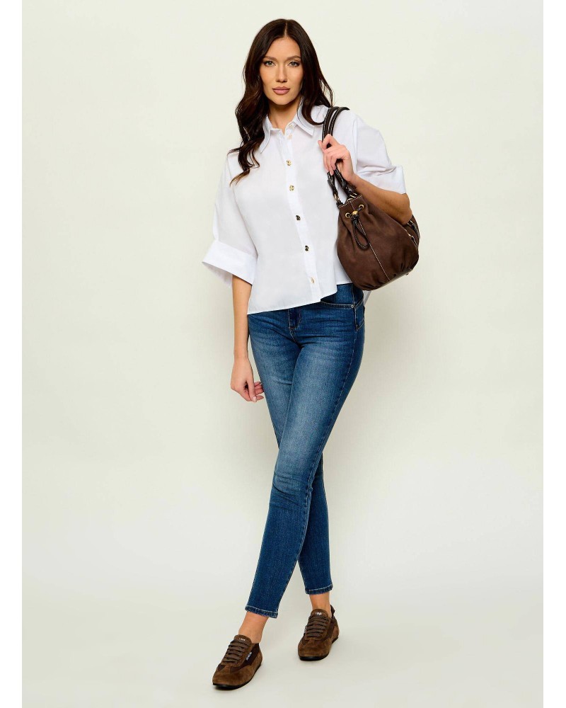 Chemise oversize popeline LIU JO coton avec boutons dorés LIU JO - 2