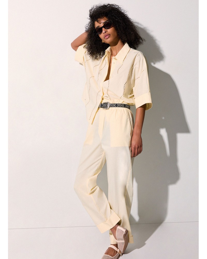 Pantalon taille haute LIU JO coton structuré LIU JO - 3
