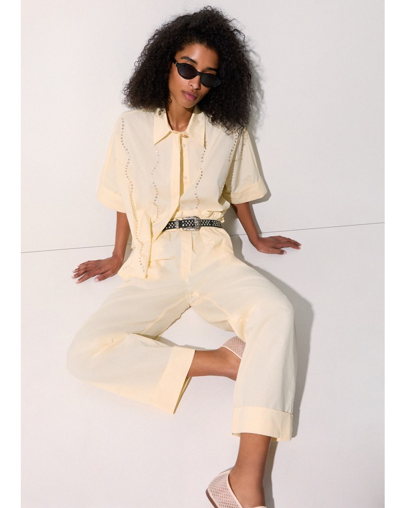 Pantalon taille haute LIU JO coton structuré LIU JO - 4