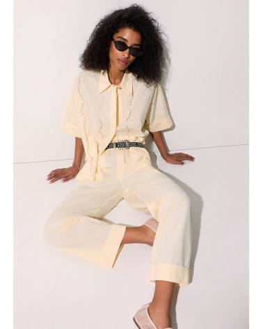 Pantalon taille haute LIU JO coton structuré LIU JO - 4
