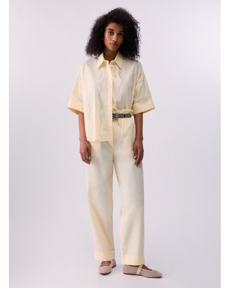 Pantalon taille haute LIU JO coton structuré LIU JO - 6