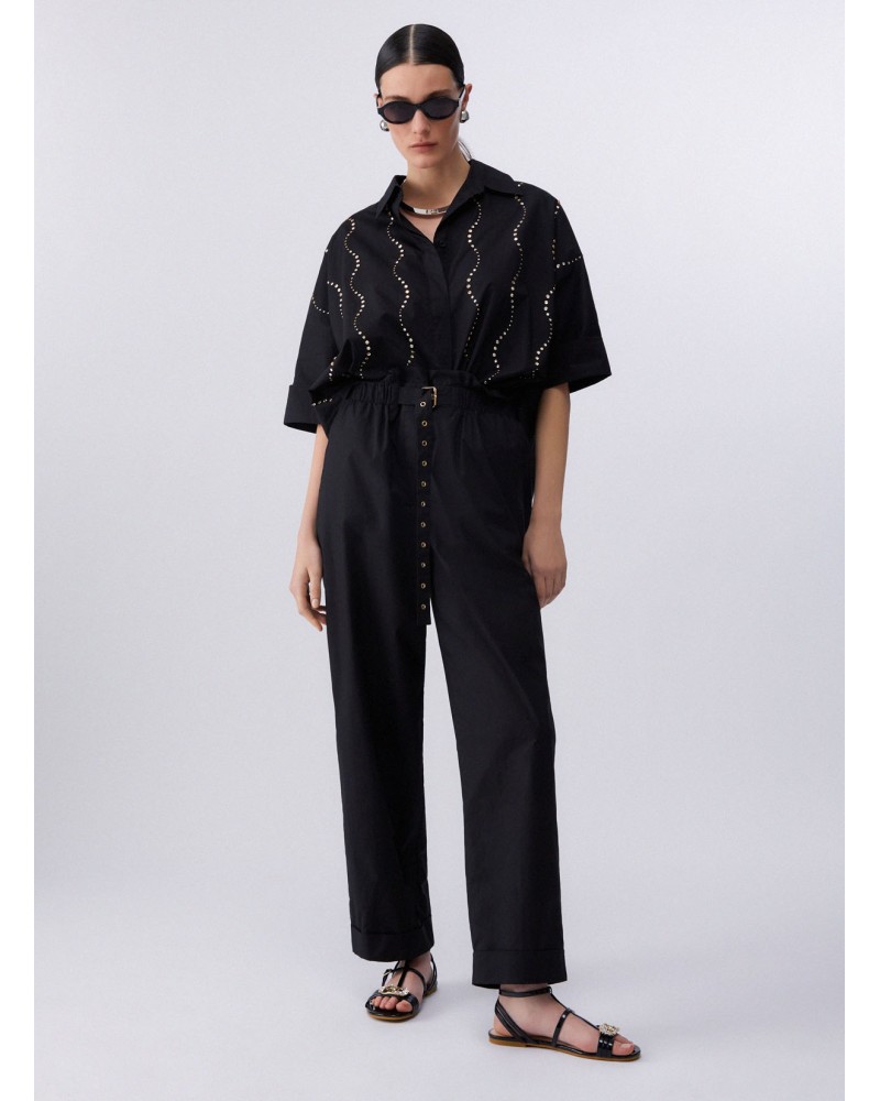 Pantalon taille haute LIU JO coton structuré LIU JO - 11