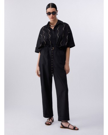 Pantalon taille haute LIU JO coton structuré LIU JO - 11