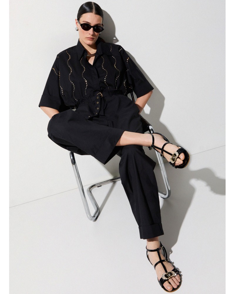 Pantalon taille haute LIU JO coton structuré LIU JO - 13