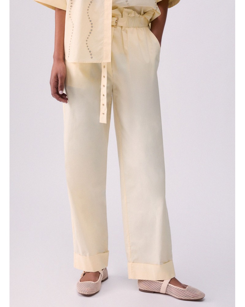 Pantalon taille haute LIU JO coton structuré LIU JO - 1
