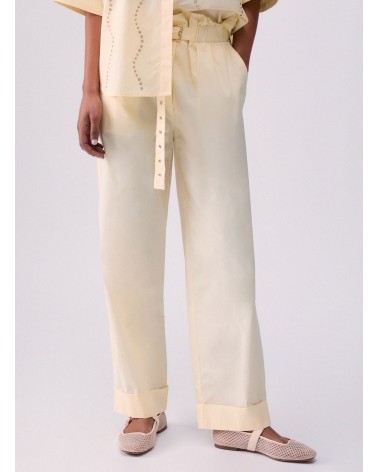 Pantalon taille haute LIU JO coton structuré LIU JO - 1