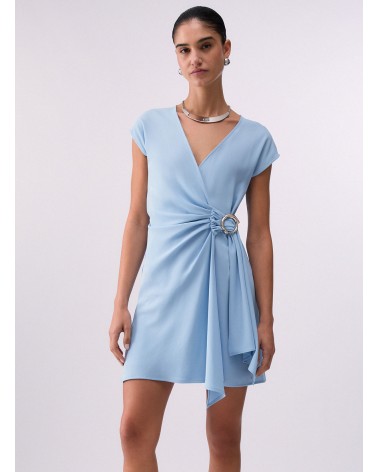 Robe courte LIU JO croisée et drapée détail bijou LIU JO - 1