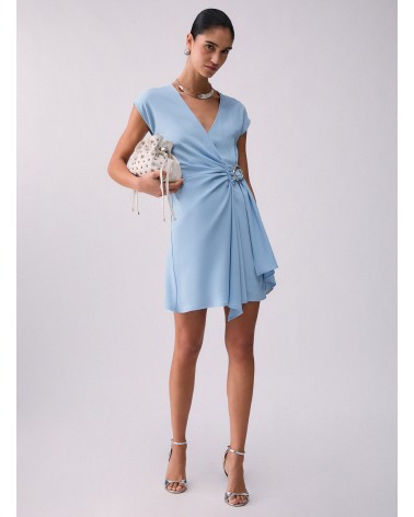 Robe courte LIU JO croisée et drapée détail bijou LIU JO - 6