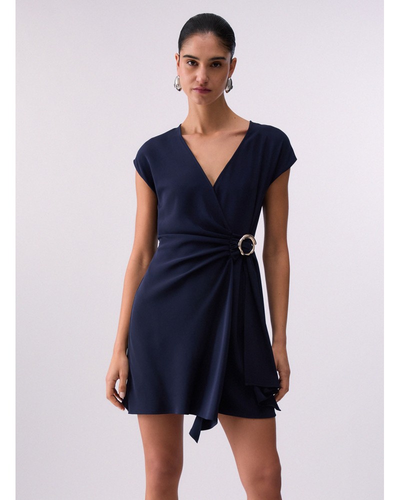 Robe courte LIU JO croisée et drapée détail bijou LIU JO - 8