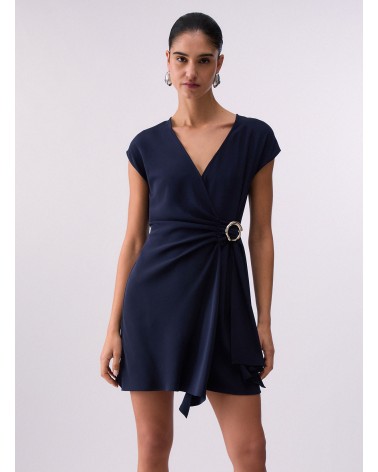 Robe courte LIU JO croisée et drapée détail bijou LIU JO - 8