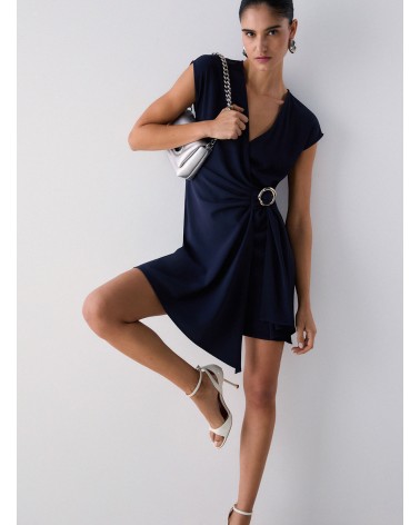Robe courte LIU JO croisée et drapée détail bijou LIU JO - 10