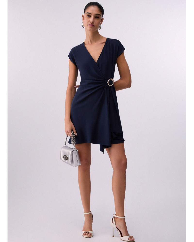 Robe courte LIU JO croisée et drapée détail bijou LIU JO - 12