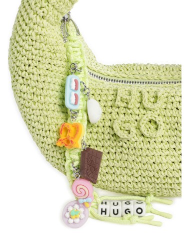 Sac à main hobo tressé HUGO avec charms logo HUGO - 10