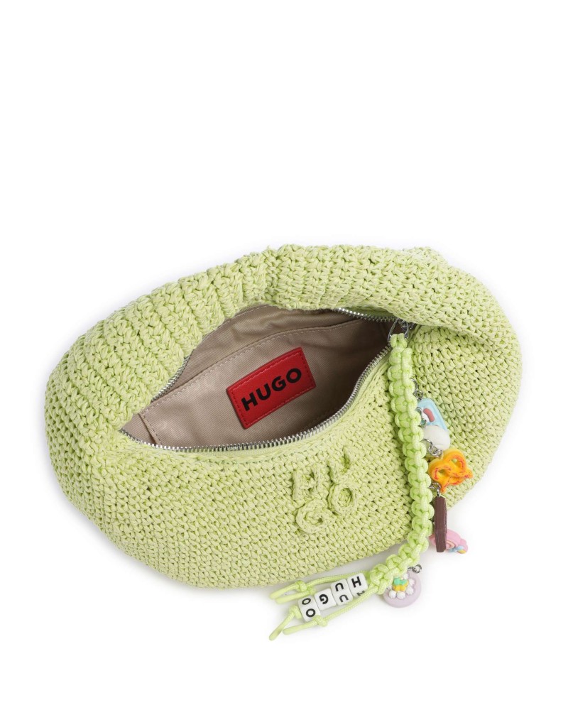Sac à main hobo tressé HUGO avec charms logo HUGO - 11