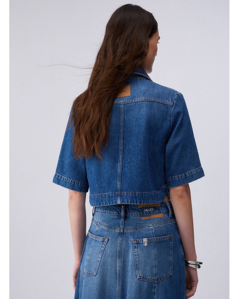 Chemise en denim carrée LIU JO manches courtes LIU JO - 1