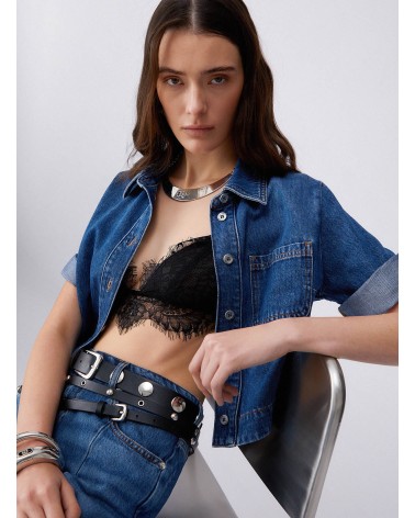 Chemise en denim carrée LIU JO manches courtes LIU JO - 4