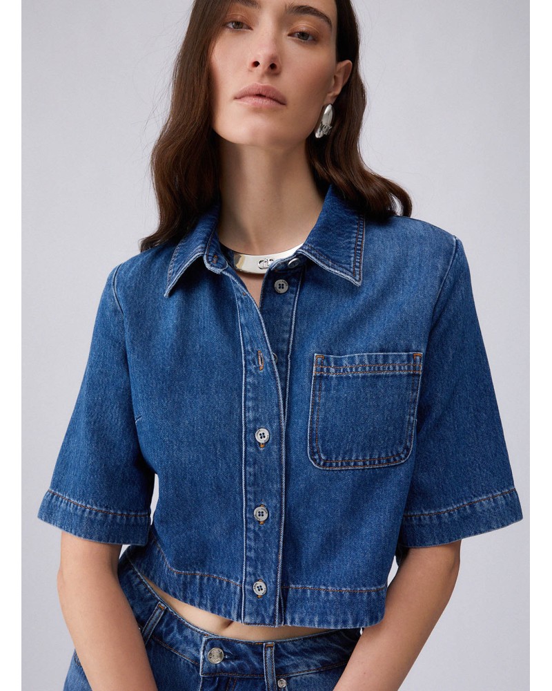 Chemise en denim carrée LIU JO manches courtes LIU JO - 5