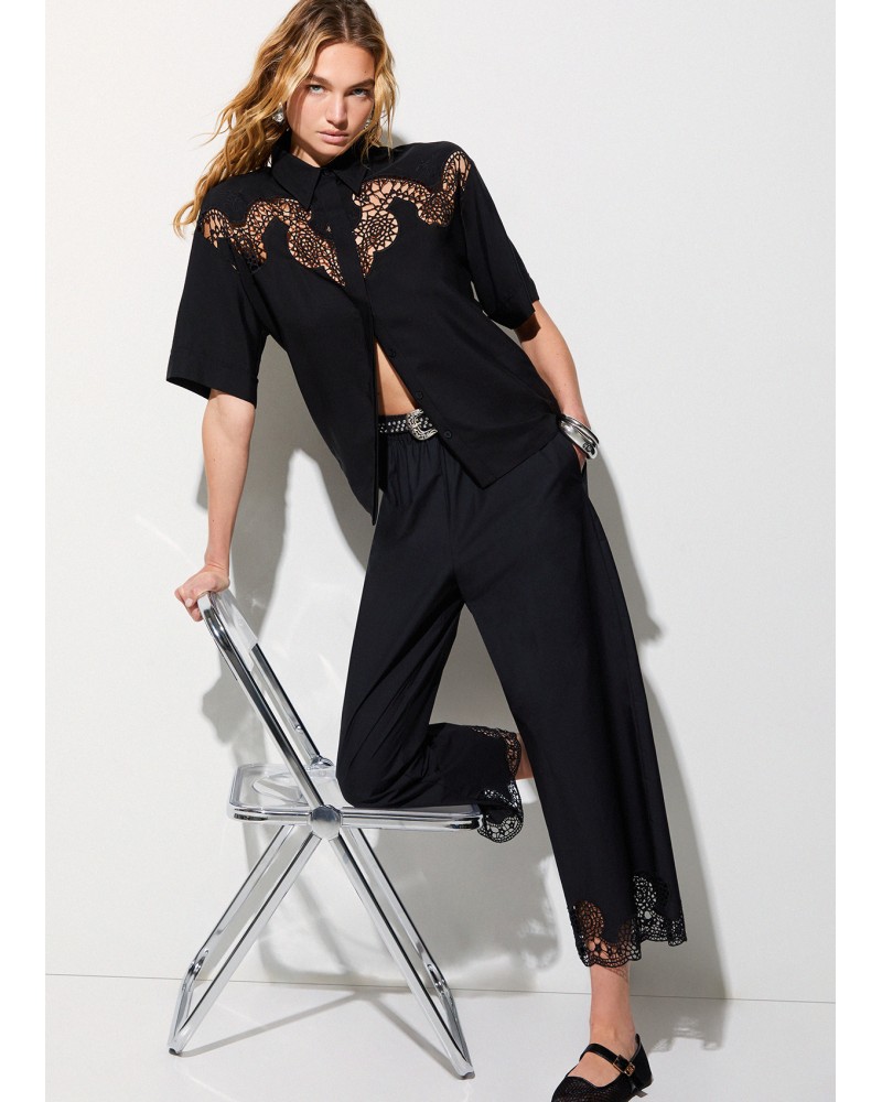 Pantalon raccourci broderies ajourées LIU JO LIU JO - 4