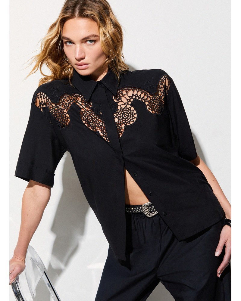 Chemise noire broderie ajourée LIU JO LIU JO - 3