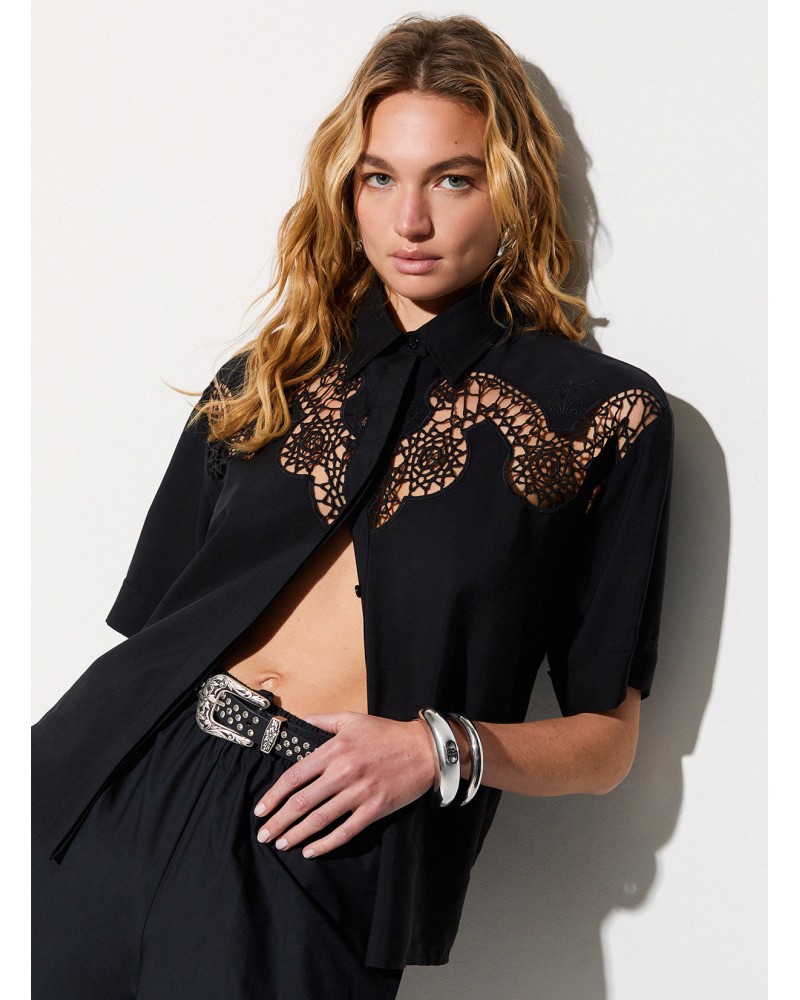 Chemise noire broderie ajourée LIU JO LIU JO - 4