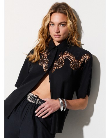 Chemise noire broderie ajourée LIU JO LIU JO - 4