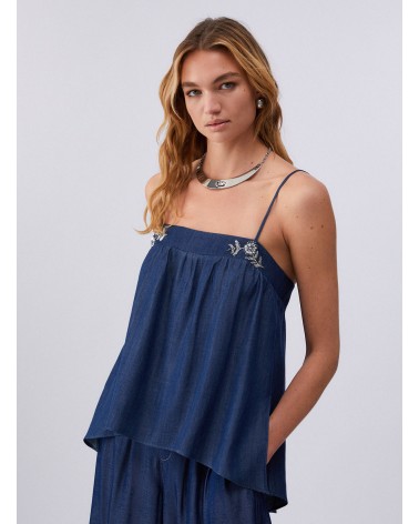 Mini robe denim foncé pierres LIU JO LIU JO - 2