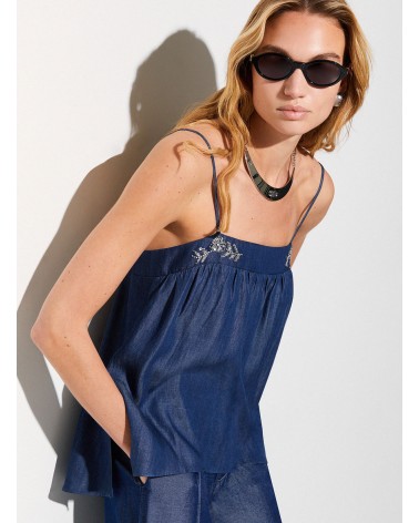 Mini robe denim foncé pierres LIU JO LIU JO - 3
