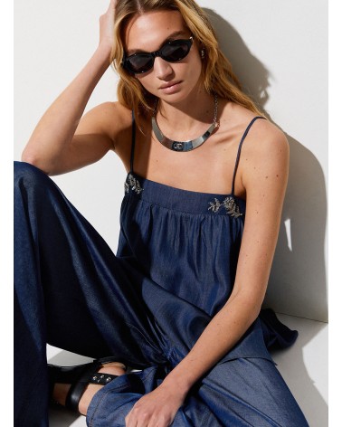 Mini robe denim foncé pierres LIU JO LIU JO - 4
