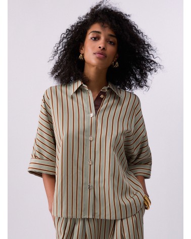 Chemise LIU JO en rayonne avec rayures vertes LIU JO - 1