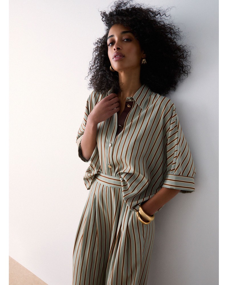 Chemise LIU JO en rayonne avec rayures vertes LIU JO - 3