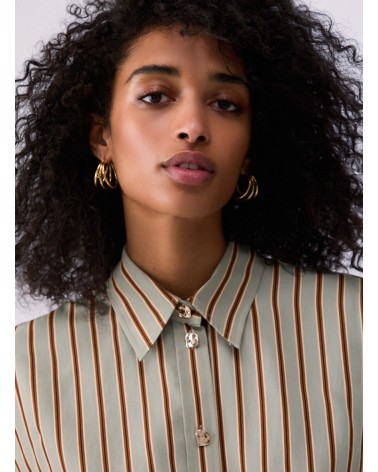 Chemise LIU JO en rayonne avec rayures vertes LIU JO - 5