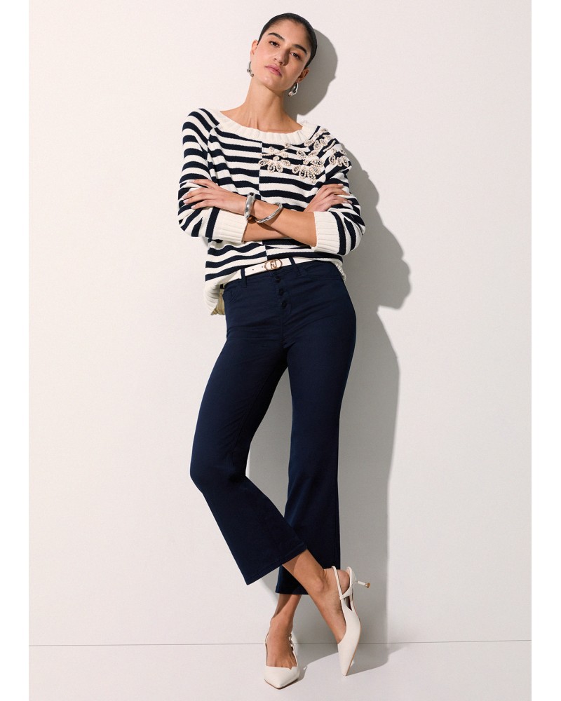 Pantalon taille haute LIU JO cropped et bottom up LIU JO - 3