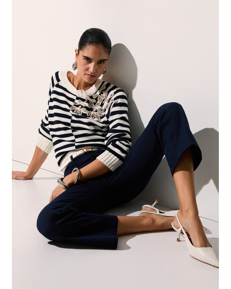 Pantalon taille haute LIU JO cropped et bottom up LIU JO - 4