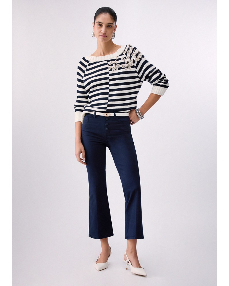 Pantalon taille haute LIU JO cropped et bottom up LIU JO - 6