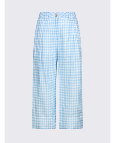 Pantalon vichy bleu LIU JO en ramie naturelle LIU JO - 7
