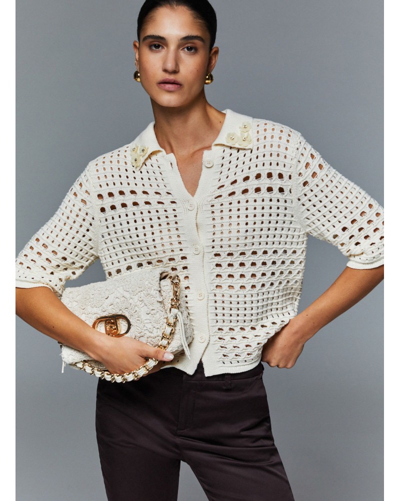 Cardigan femme en crochet coton LIU JO élégant LIU JO - 3