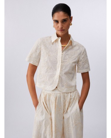 Chemise écru LIU JO avec broderies florales LIU JO - 1