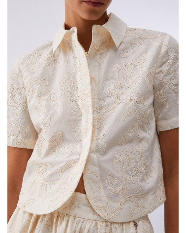 Chemise écru LIU JO avec broderies florales LIU JO - 5