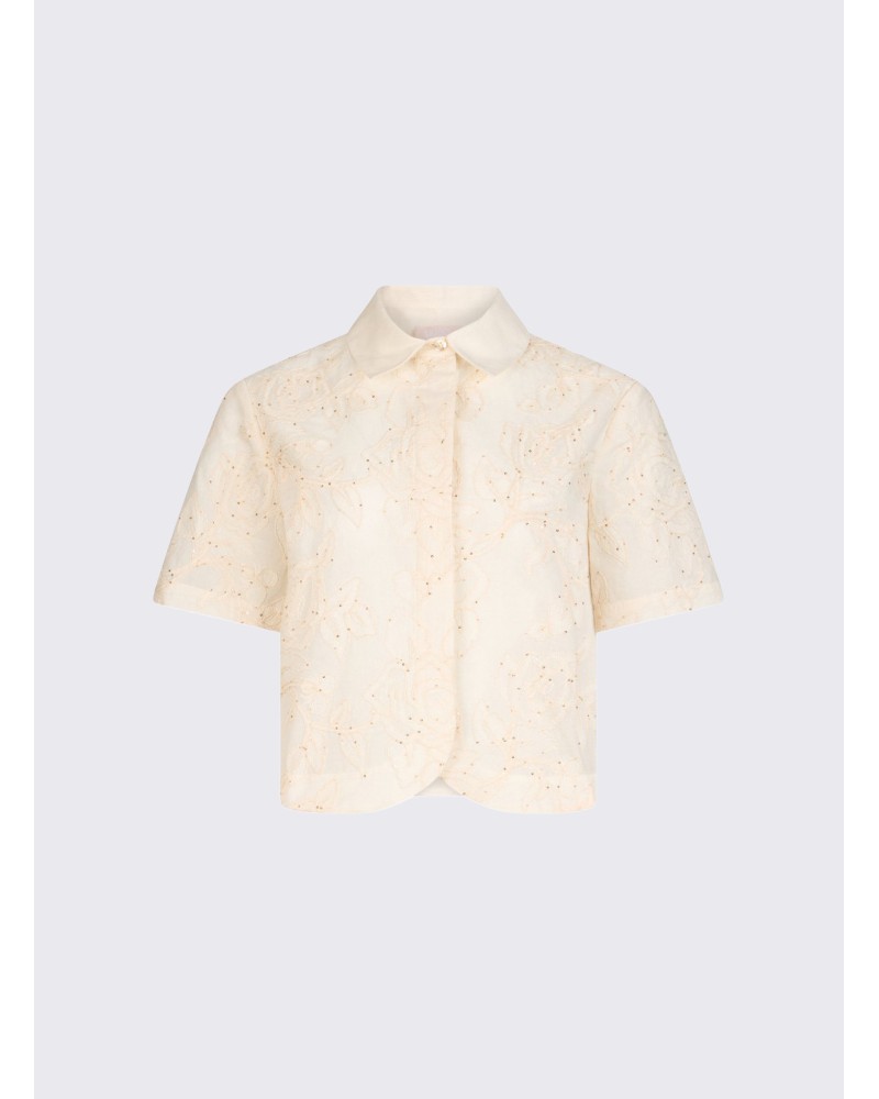 Chemise écru LIU JO avec broderies florales LIU JO - 6