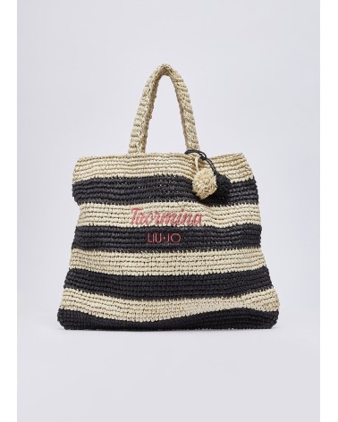 Sac cabas moyen LIU JO avec rayures et broderie LIU JO - 7