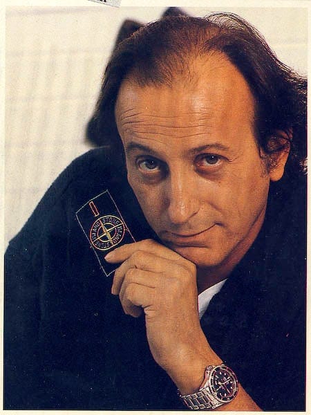 Portrait de Massimo Osti et des premières pièces CP Company